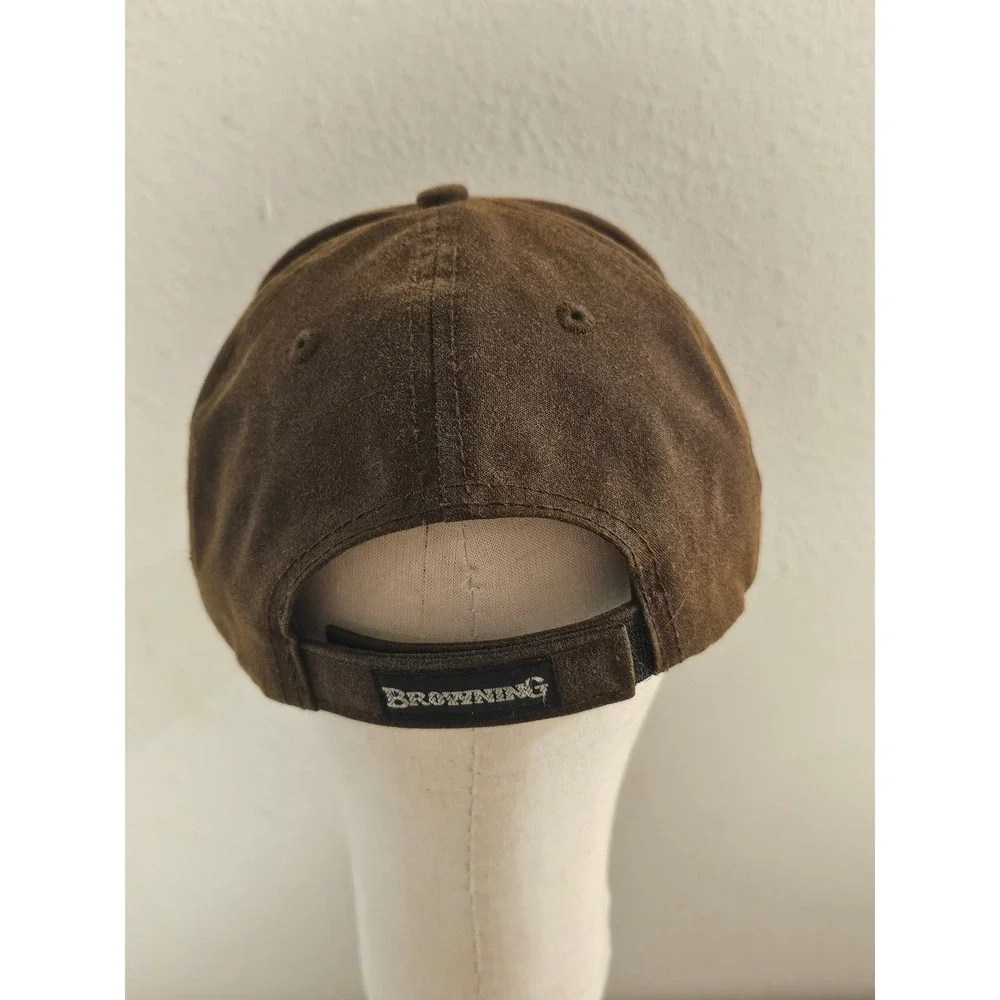 Browning Mens Brown Cotton Embroidered Logo Baseball Cap Adjustable Hat OSFA